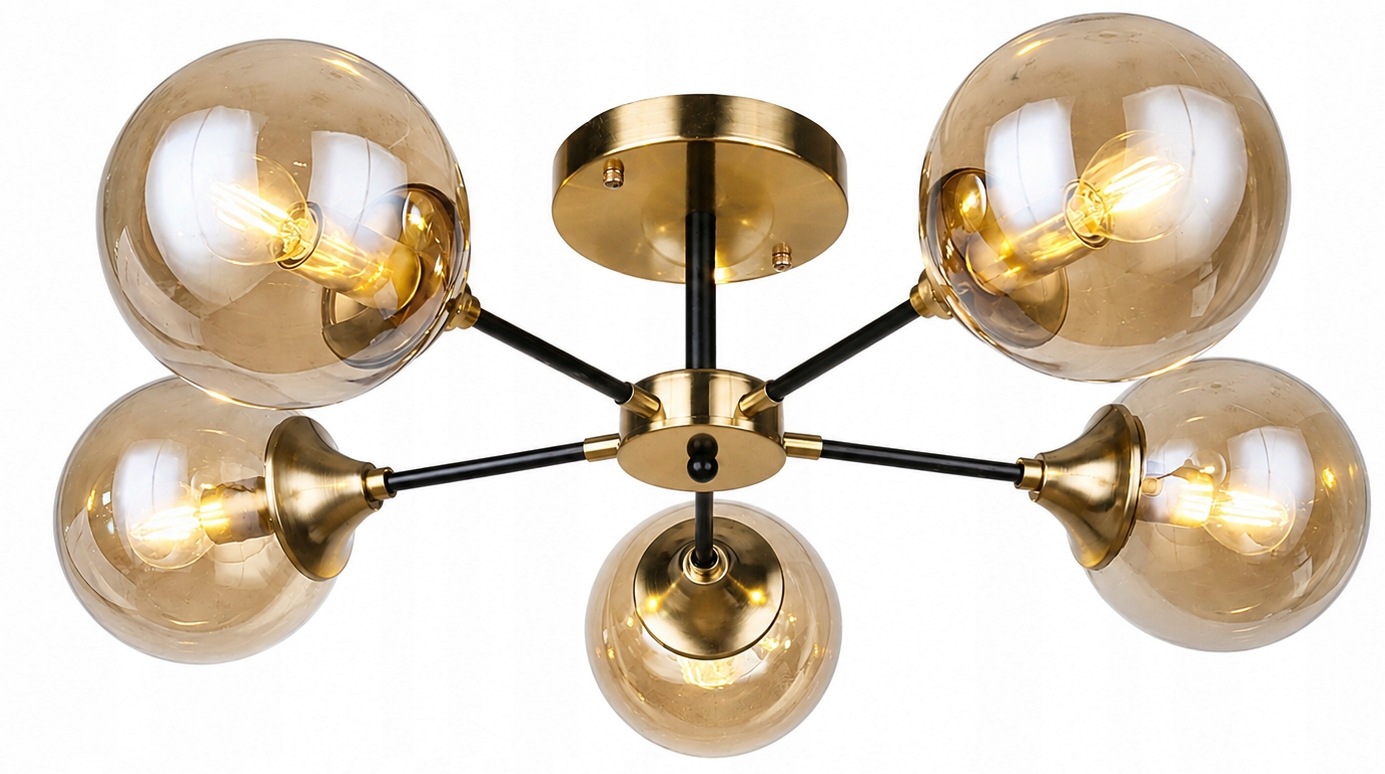 Sklenená závesná stropná lampa Luster Led Guľa