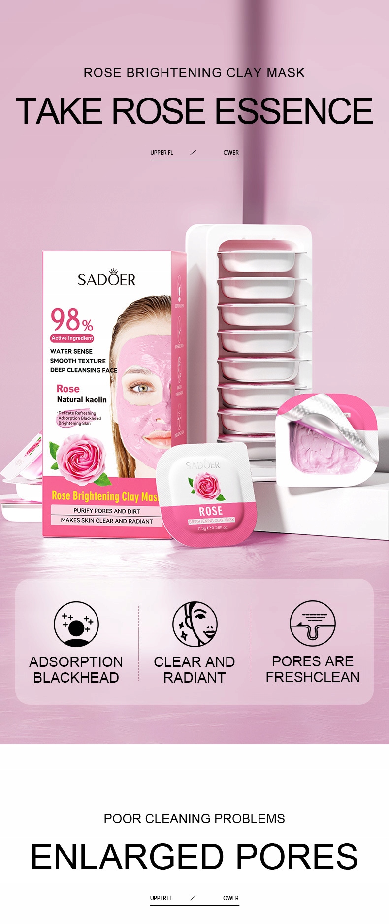 8pcs/box Matcha Rose Mud Masks Clay Face Mask Marka bez marki