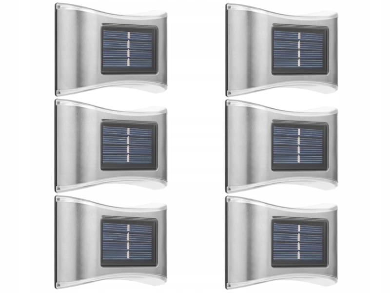 6 x Kovová Led Lampa Ozdobná Solární Nástěnná Lampa Venkovní Soumrakový Senzor