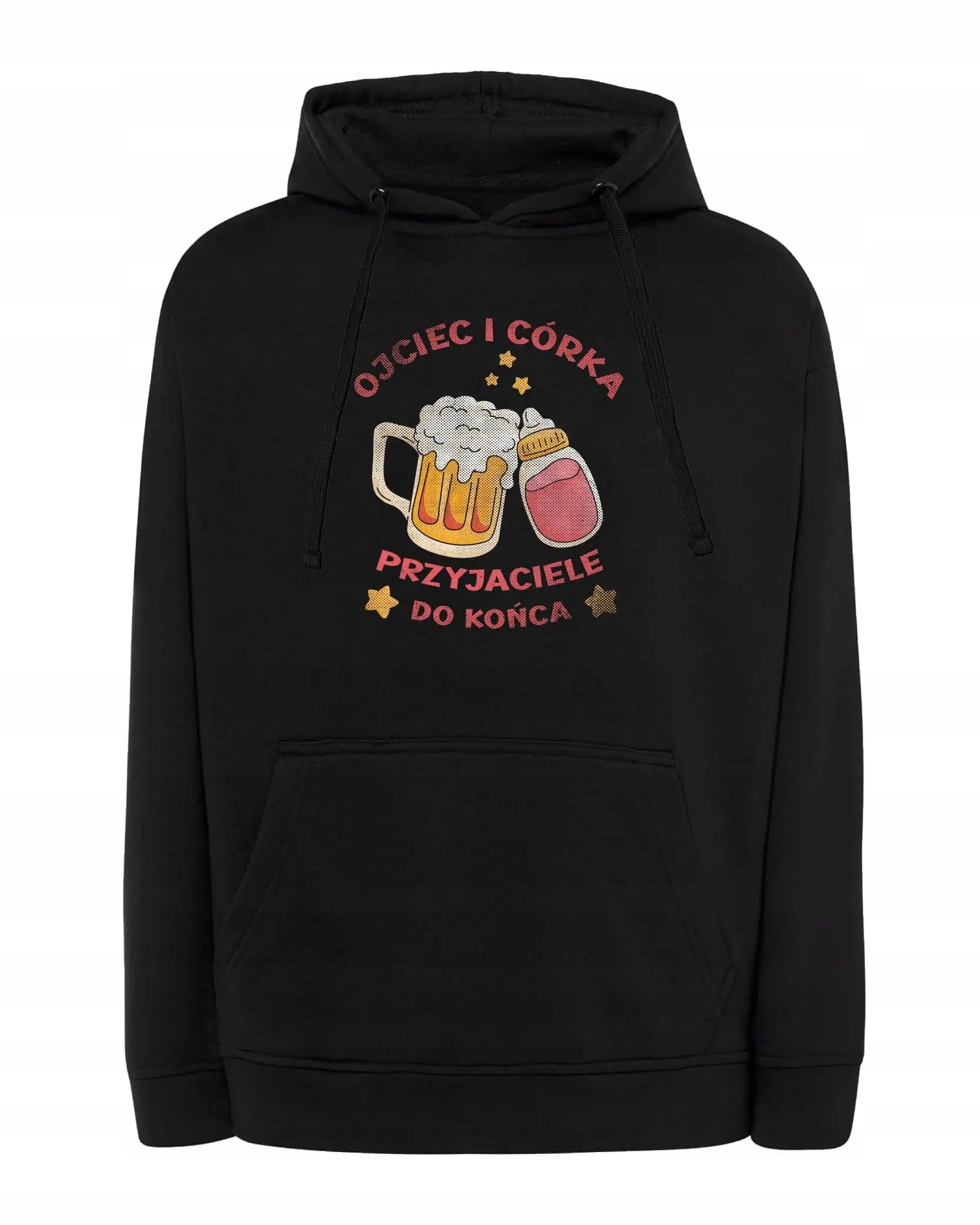 Mikina s kapucí pro otce a dceru Přátelé Vtipná černá L