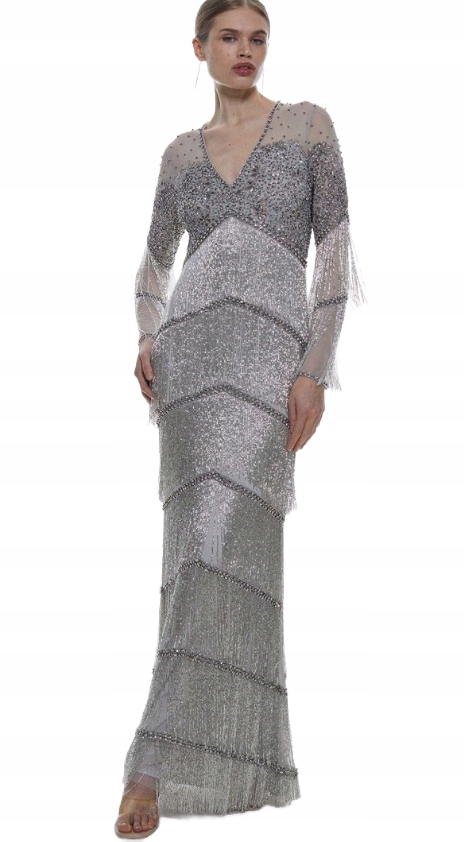 Karen Millen Šaty Pro Nízké Šedé 40 Y1C