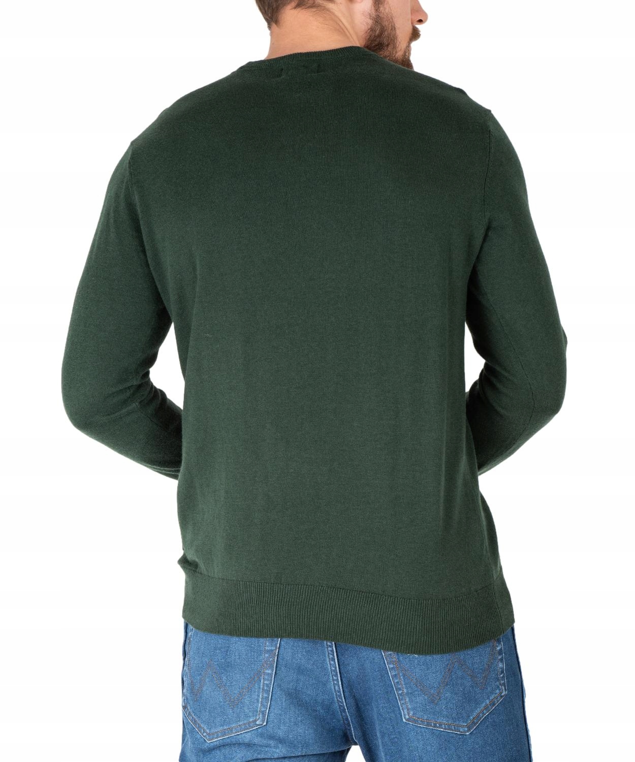 Sweter Wrangler CREWNECK KNIT W8A02PG49 Green 4XL Dekolt okrągły