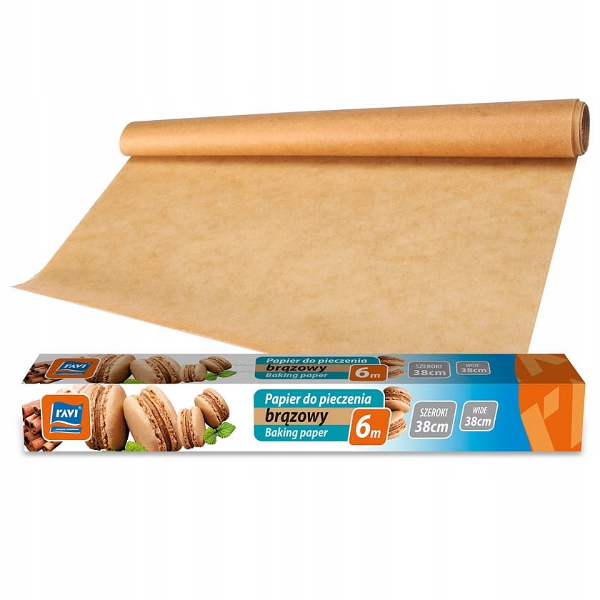 Papier pieczenia brązowy silikonowany 6 m x 38 cm