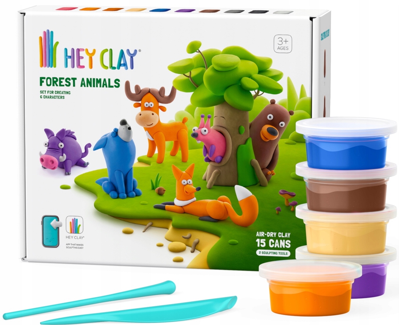 

Hey Clay Masa Plastyczna Zwierzęta Leśne Tm Toys