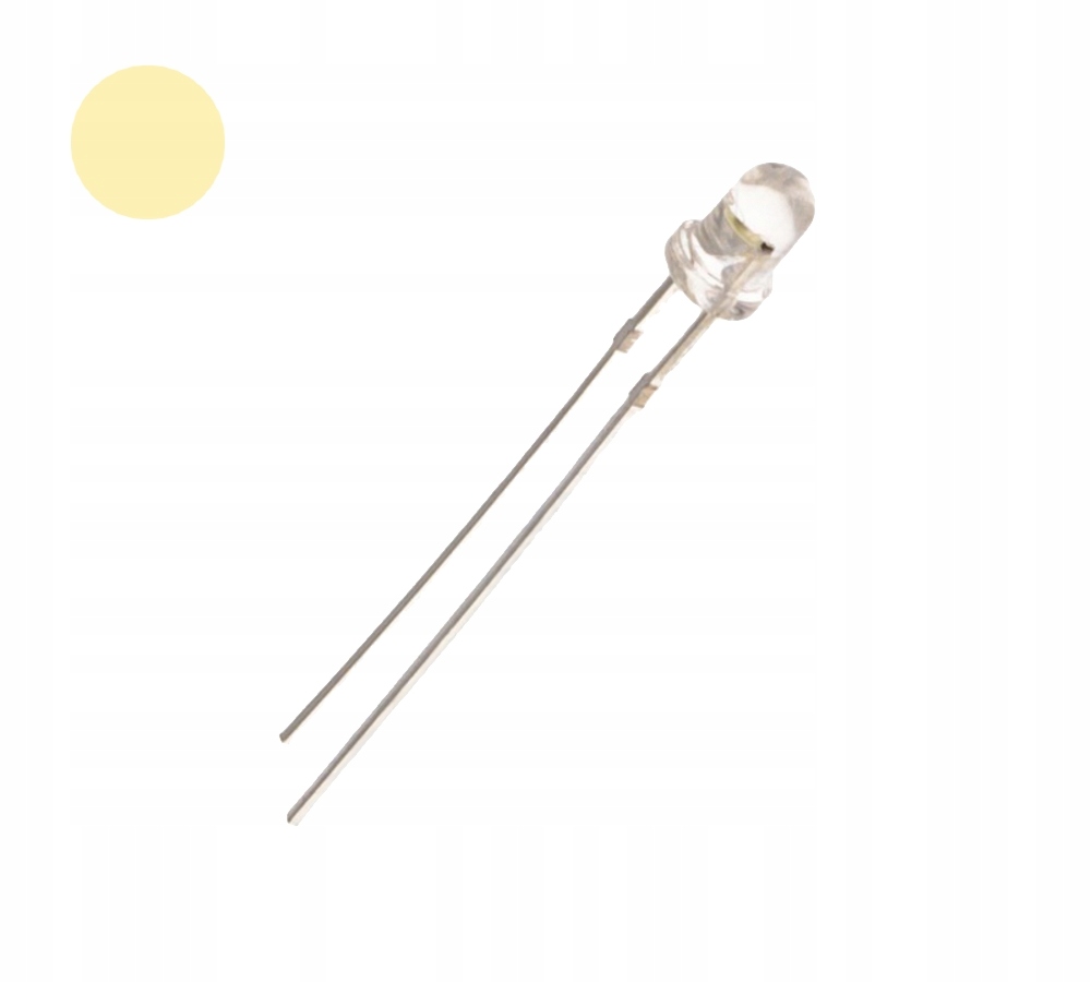 

5x Dioda Led 3mm Biała Ciepla 8000mcd Rezystor 12V