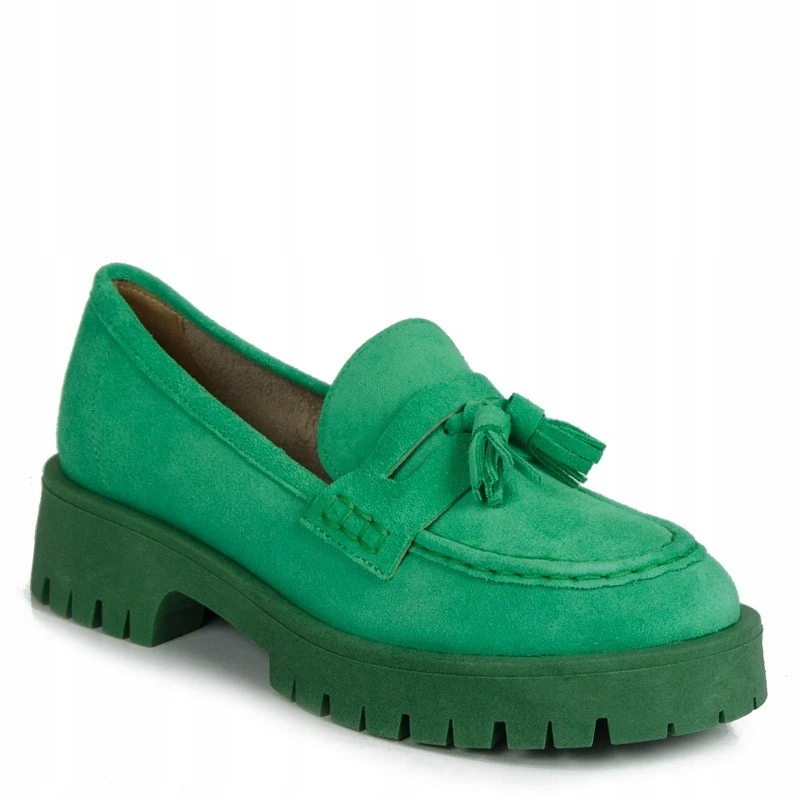 Chebello 2821 Kožené Mokasíny Semiš Zelené 36