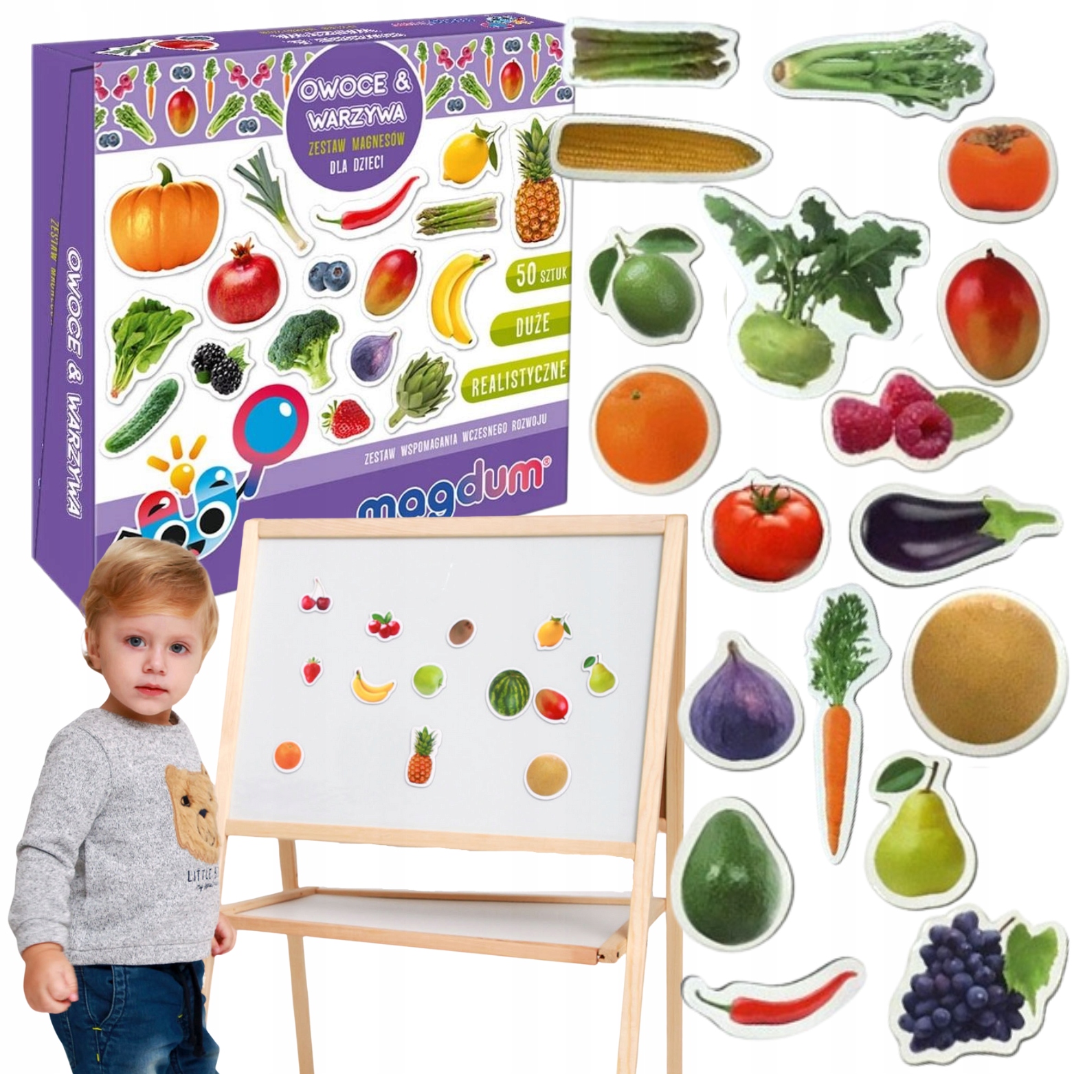 Sada Magnetů Zelenina A Ovoce Jasné Barvy Jídlo Solidní Provedení