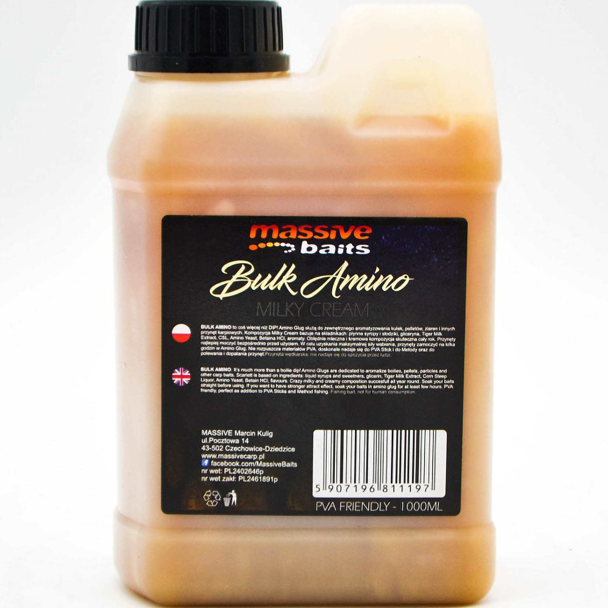 Massive Baits Liquids Amino Bulk Milky Cream