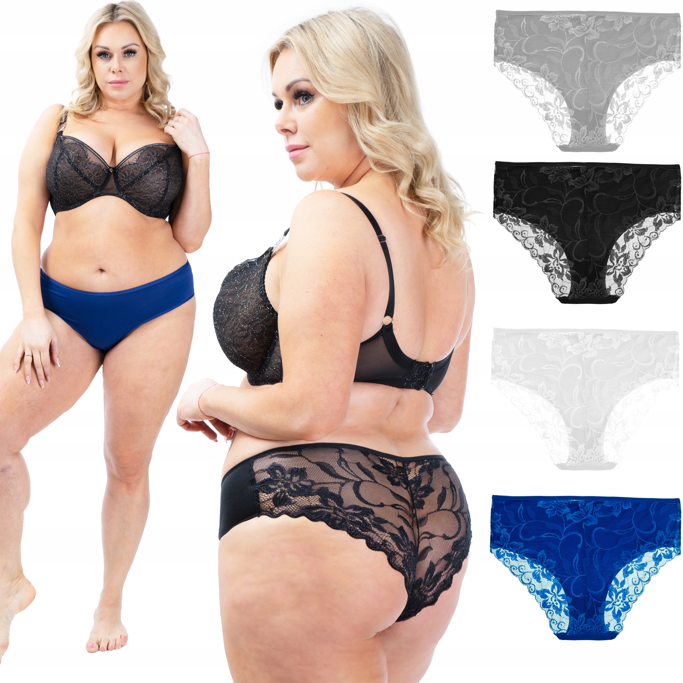 

Majtki bawełniane Koronkowe zestaw Plus Size