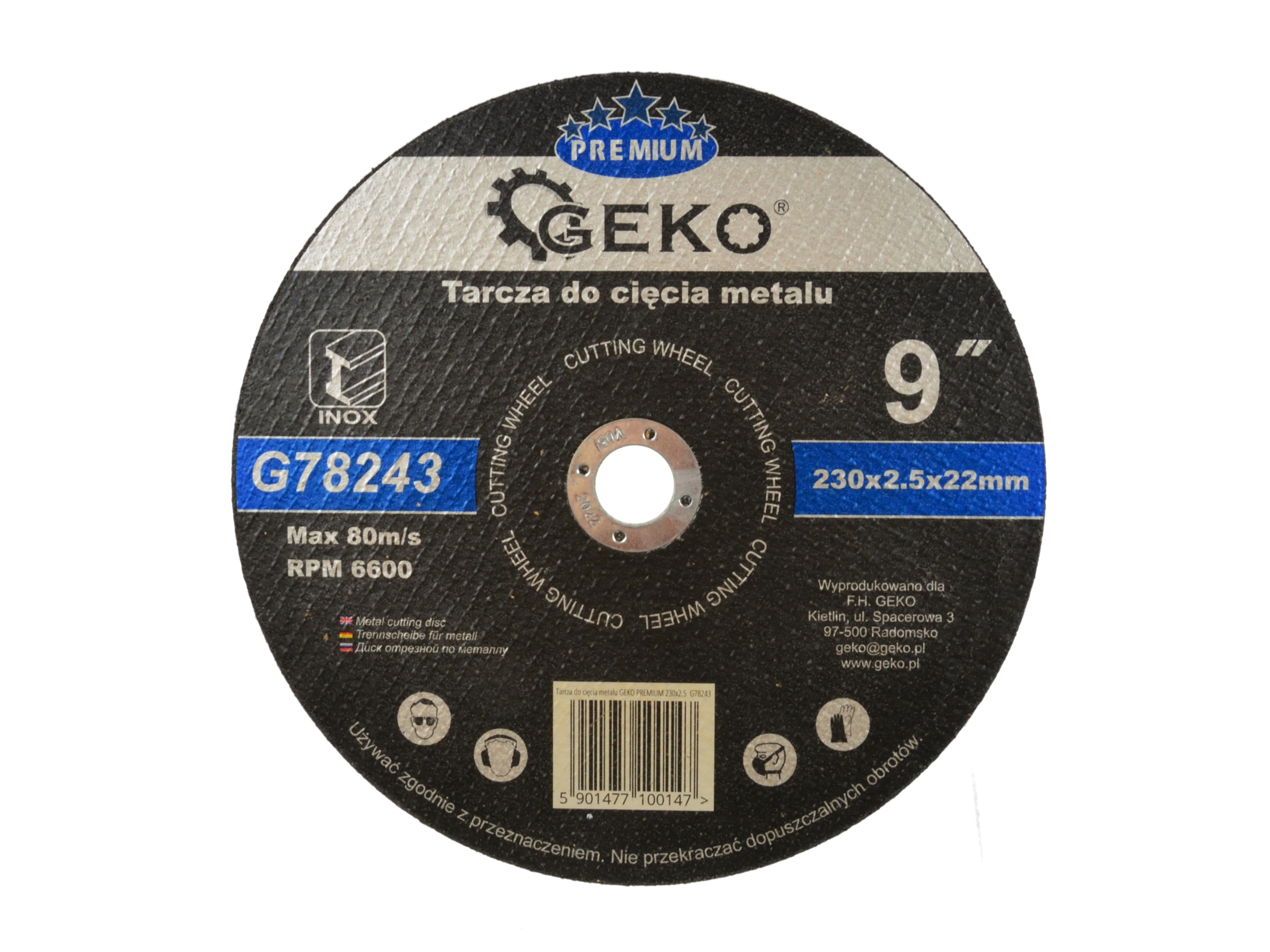 

Tarcza Tarcze Cięcia Stali Metalu 230x2,5 mm Inox