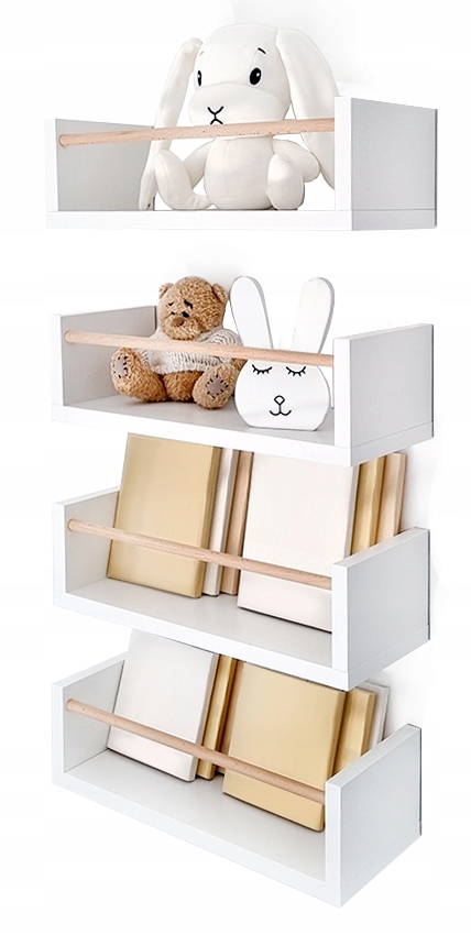 

Półki styl skandynawski 4szt. Białe szer. 50cm
