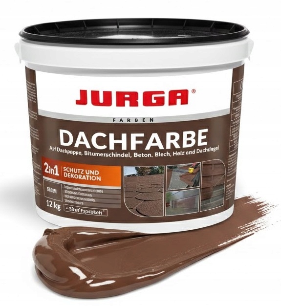 Jurga Dachfarbe masa uszczelniająco-dekoracyjna dach, altana brąz 12kg