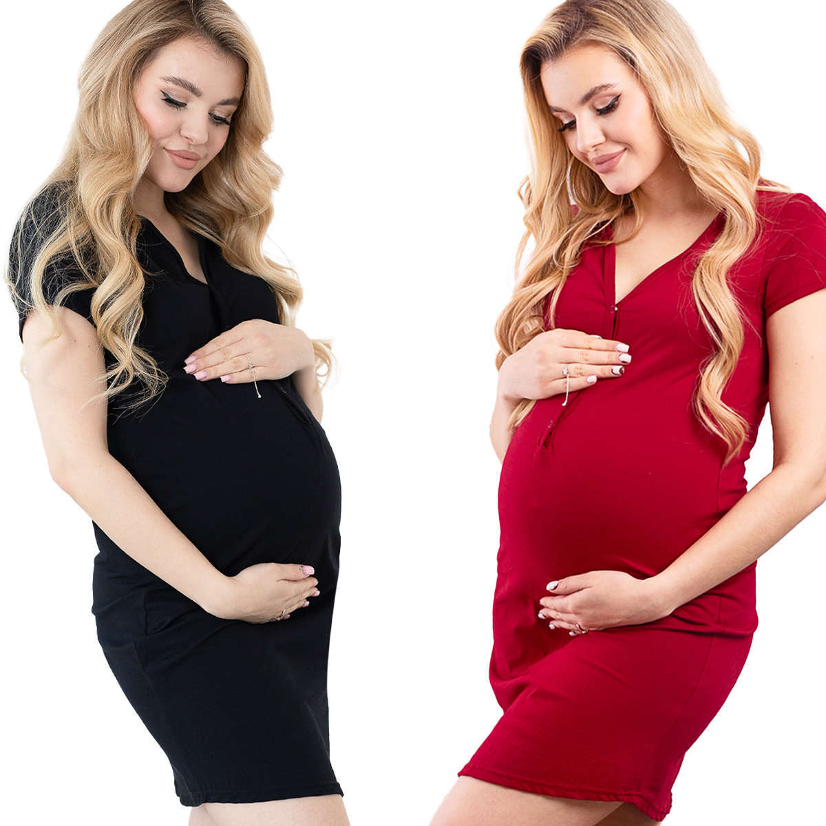 

Zestaw 2X Koszula Nocna Ciążowa Do Karmienia R. S