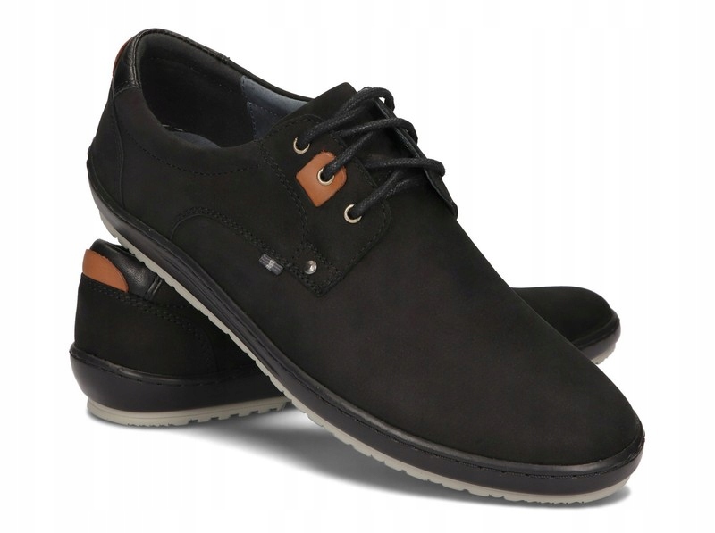 

Buty Męskie Skóra Casual Półbuty 24 Czarny 44
