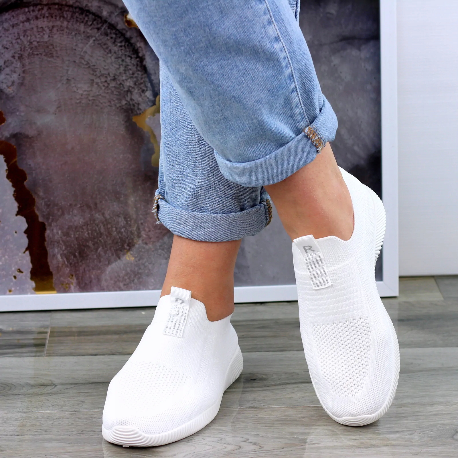 BIAŁE ADIDASY BUTY SPORTOWE SLIP ON DAMSKIE LEKKI7 Model inny model