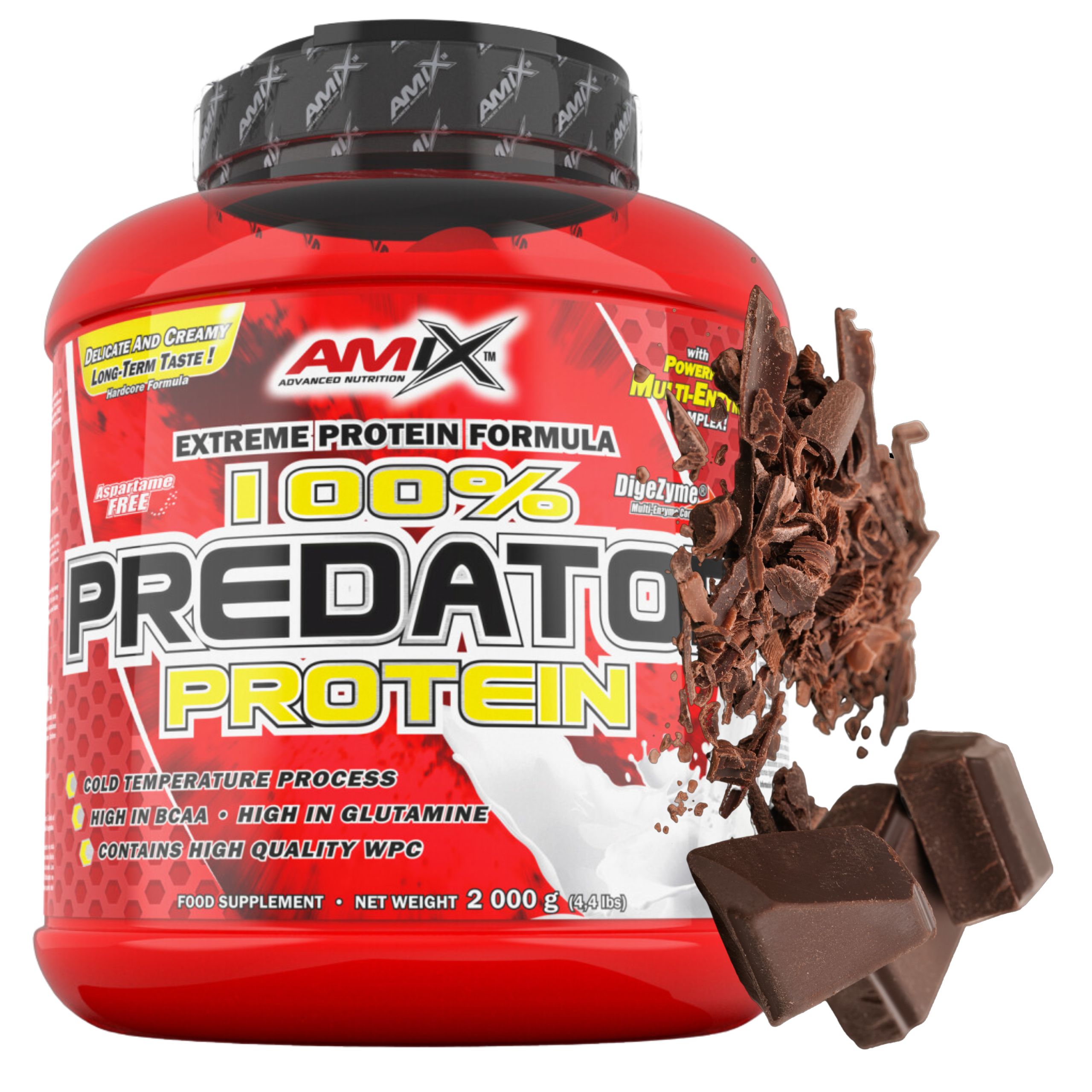 Čokoládová bílkovina Wpc Protein Trávicí Enzymy glutamin 2 kg