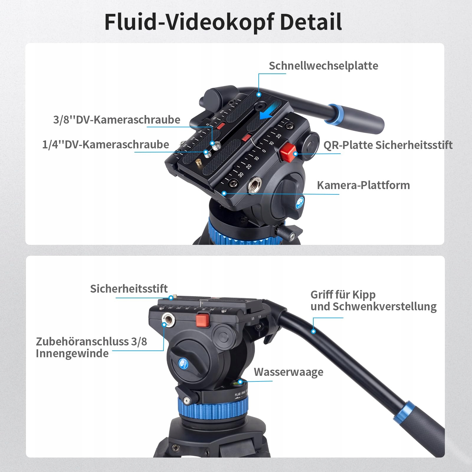 SIRUI Statyw Aluminiowy 190cm z Głowicą Fluidową do Kamer i DSLR — miniatura 8