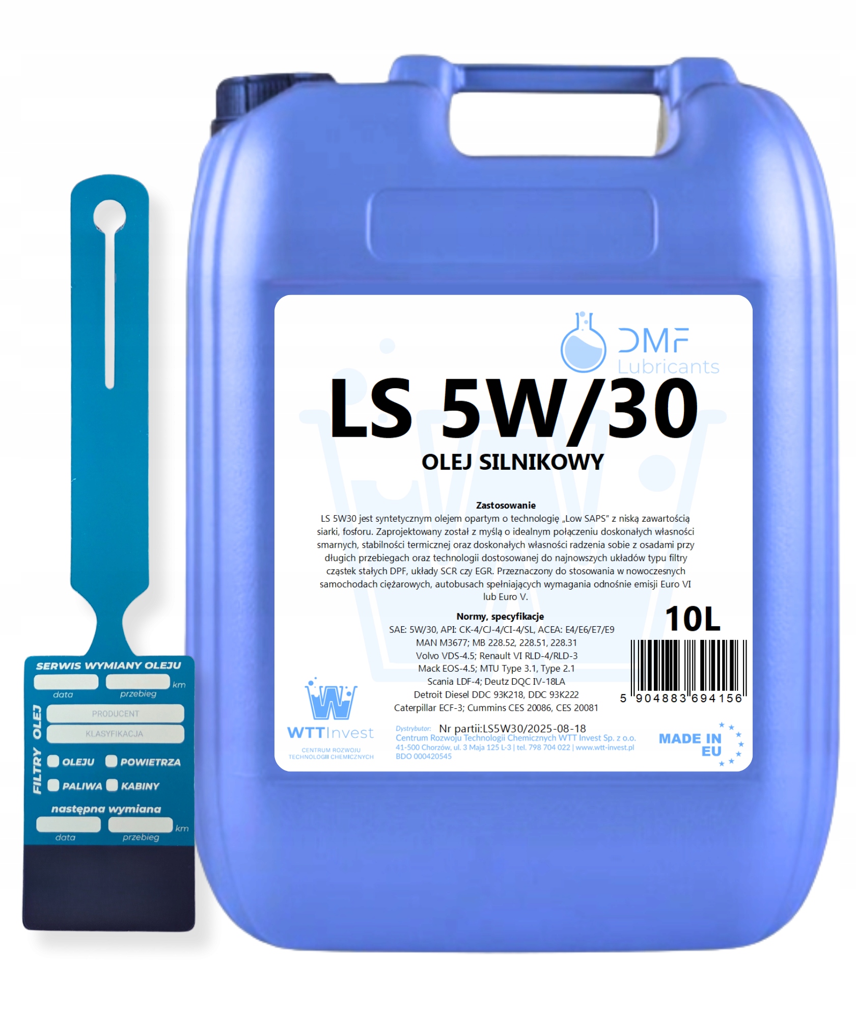 Olej silnikowy Dmf 5W/30 Ls 10L niskopopiołowy| E9 E7 E6 CJ-4