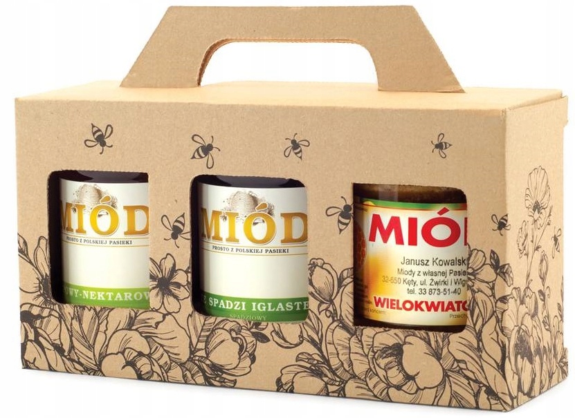 Pudełko ozdobne na 3 słoiki 315 ml - OZDOBNE