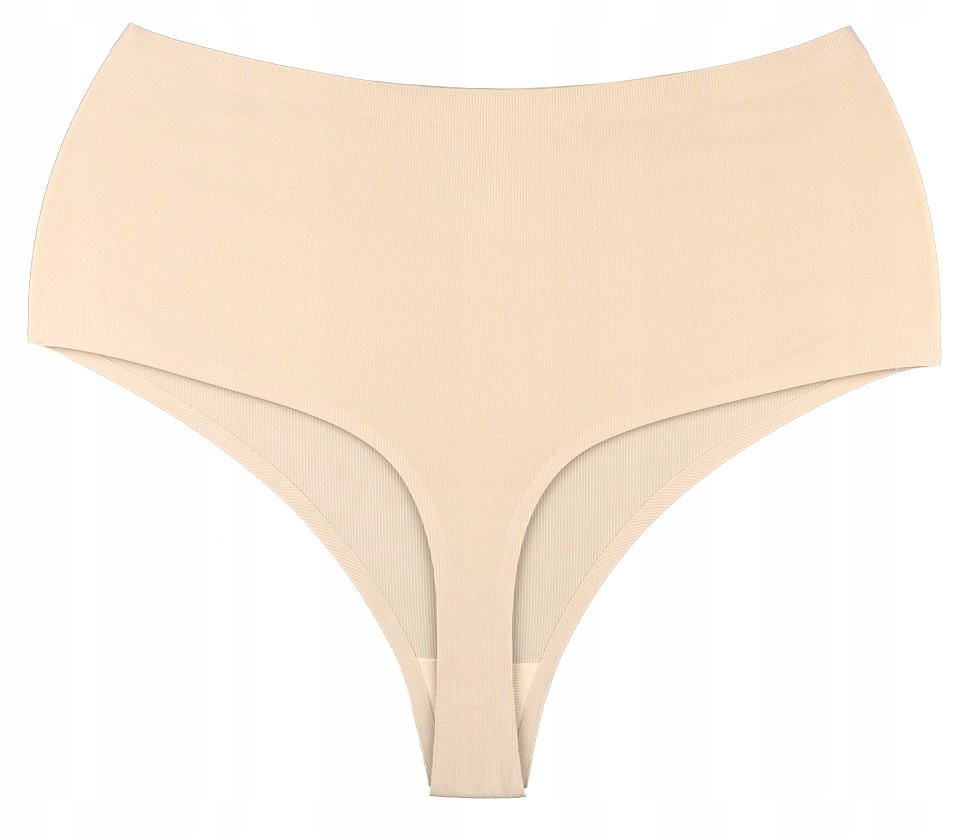 Intimidao stringi bezszwowe cięte laserowo wysoki stan beżowe L/XL Marka Intimidao