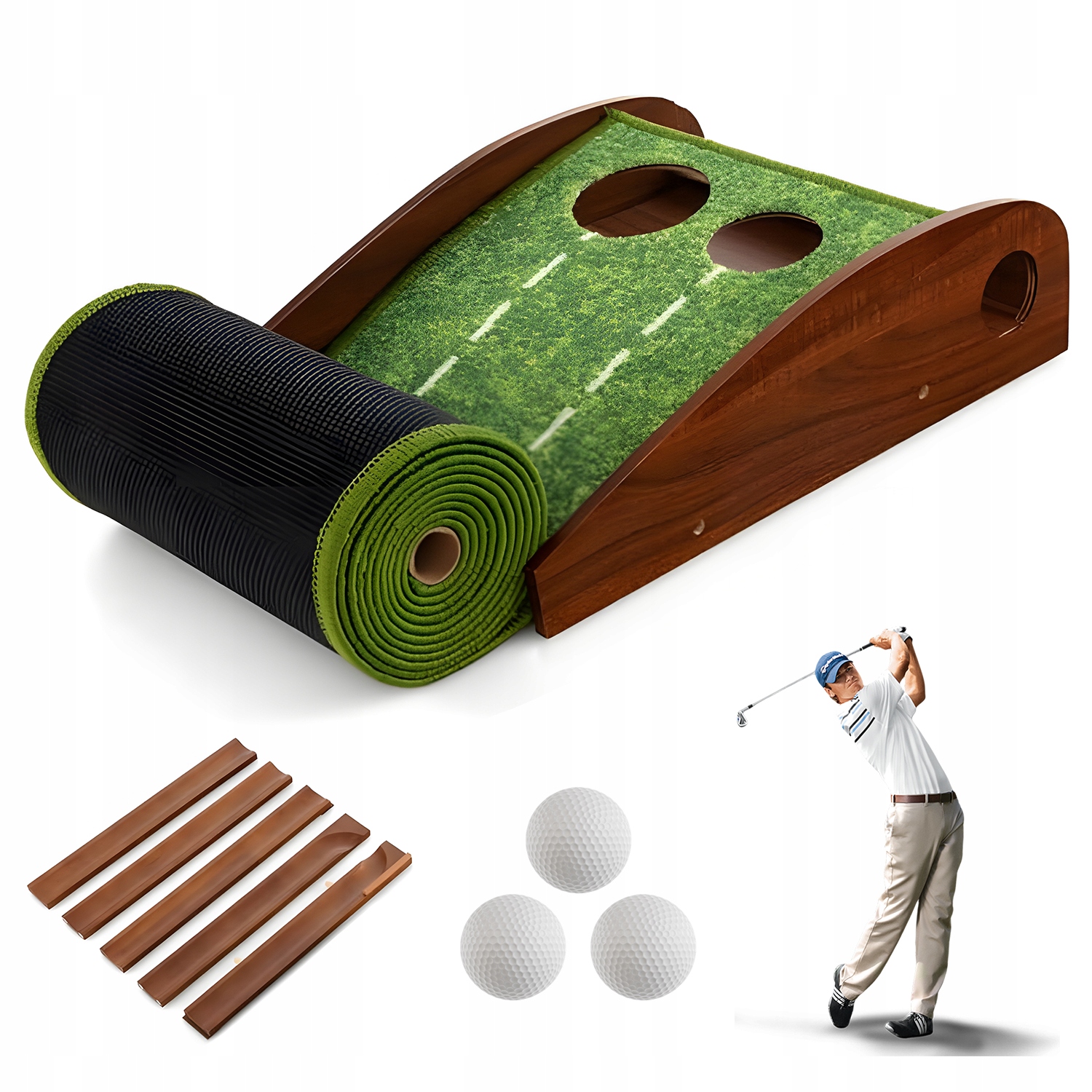 Biurowy Do Gry W Mini Golfa Gra Putter Golf Mata 307CM Auto Powrót Piłki