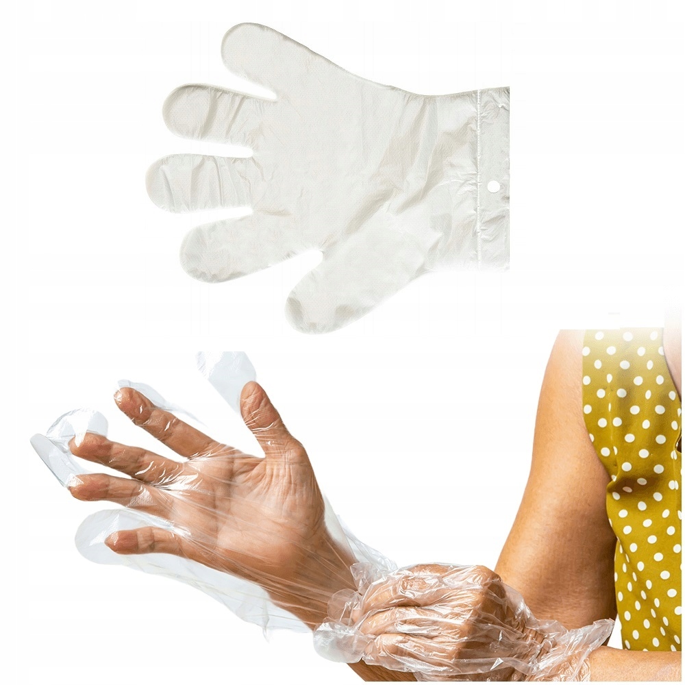 

Rękawice foliowe rozmiar L 100szt Mocne Plast