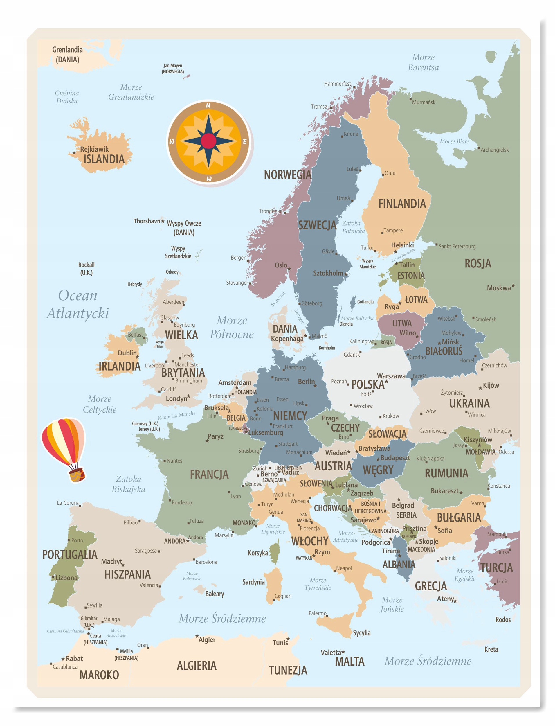 Duża Magnetyczna tablica samoprzylepna Mapa Europy na magnesy zdjęcia