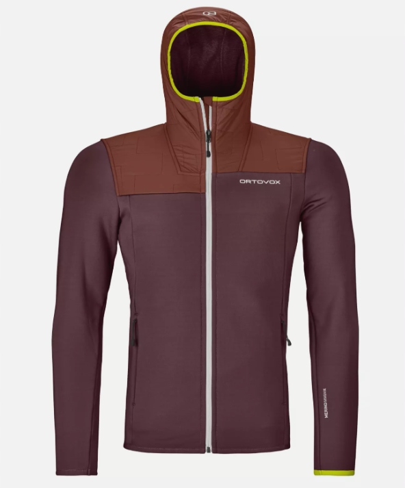 Bluza zimowa męska z kapturem Ortovox Fleece Plus Hoody r.M wełna Merino