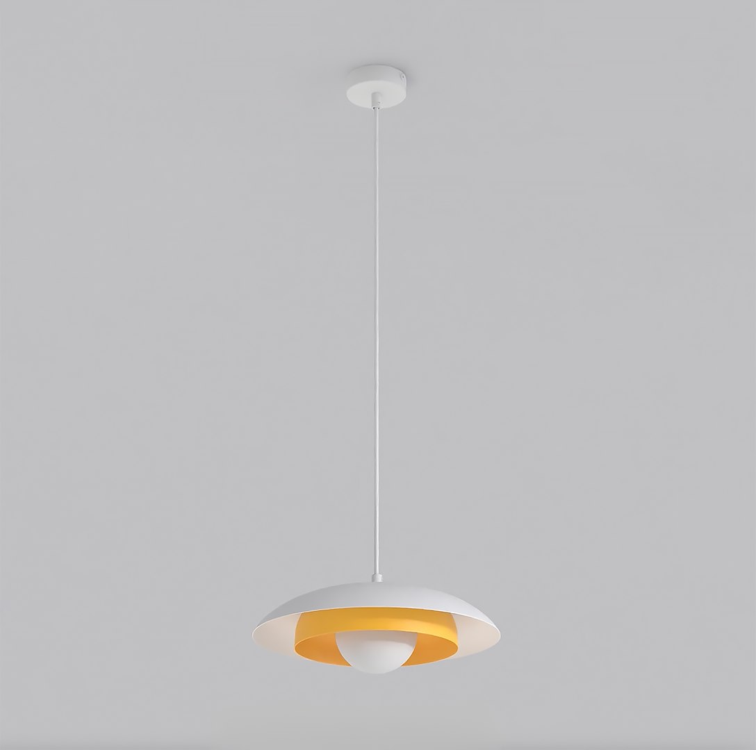 Závesná lampa Emibig Skin biela akcent oranžová, biela, loftová G9