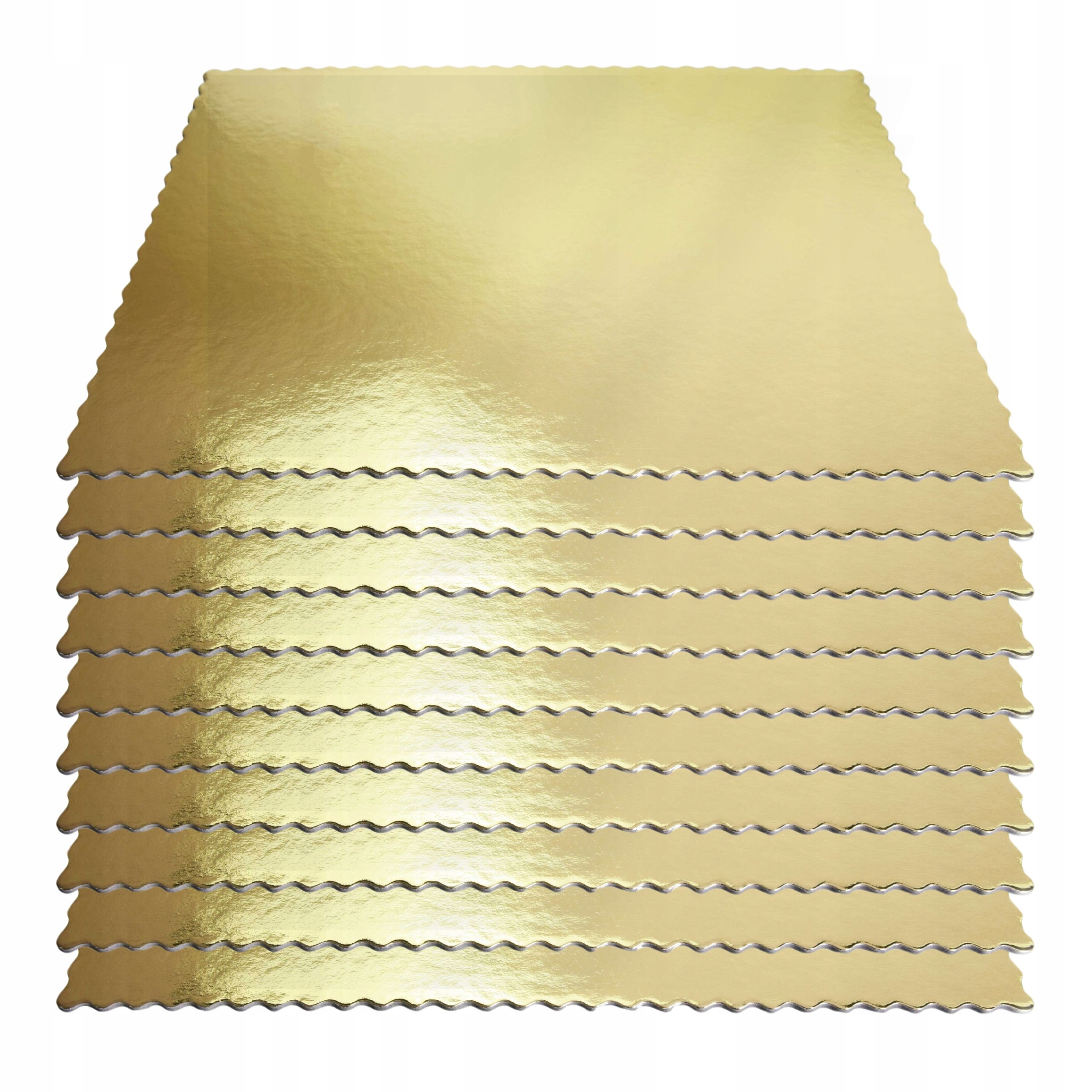 Podkład pod tort złoty karbowany prostokątny 30x40cm Zestaw na komunię