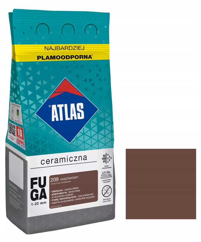 FUGA CERAMICZNA ATLAS 5kg *209* KASZTANOWY PO TERMINIE