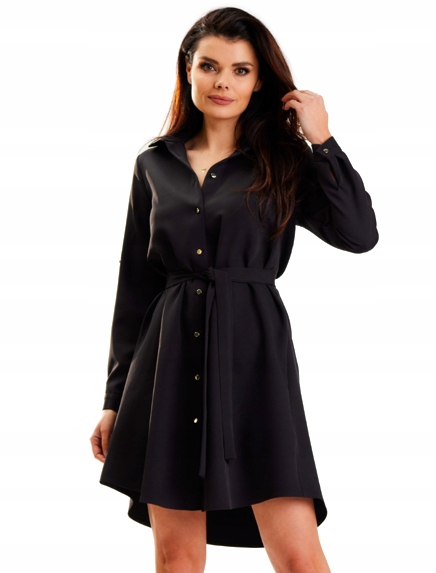 Šaty volná košilová trapézová knoflíky M