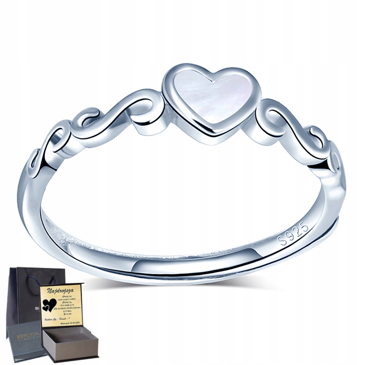 

Infinity Serce Srebrny Pierścionek Srebro Prezent