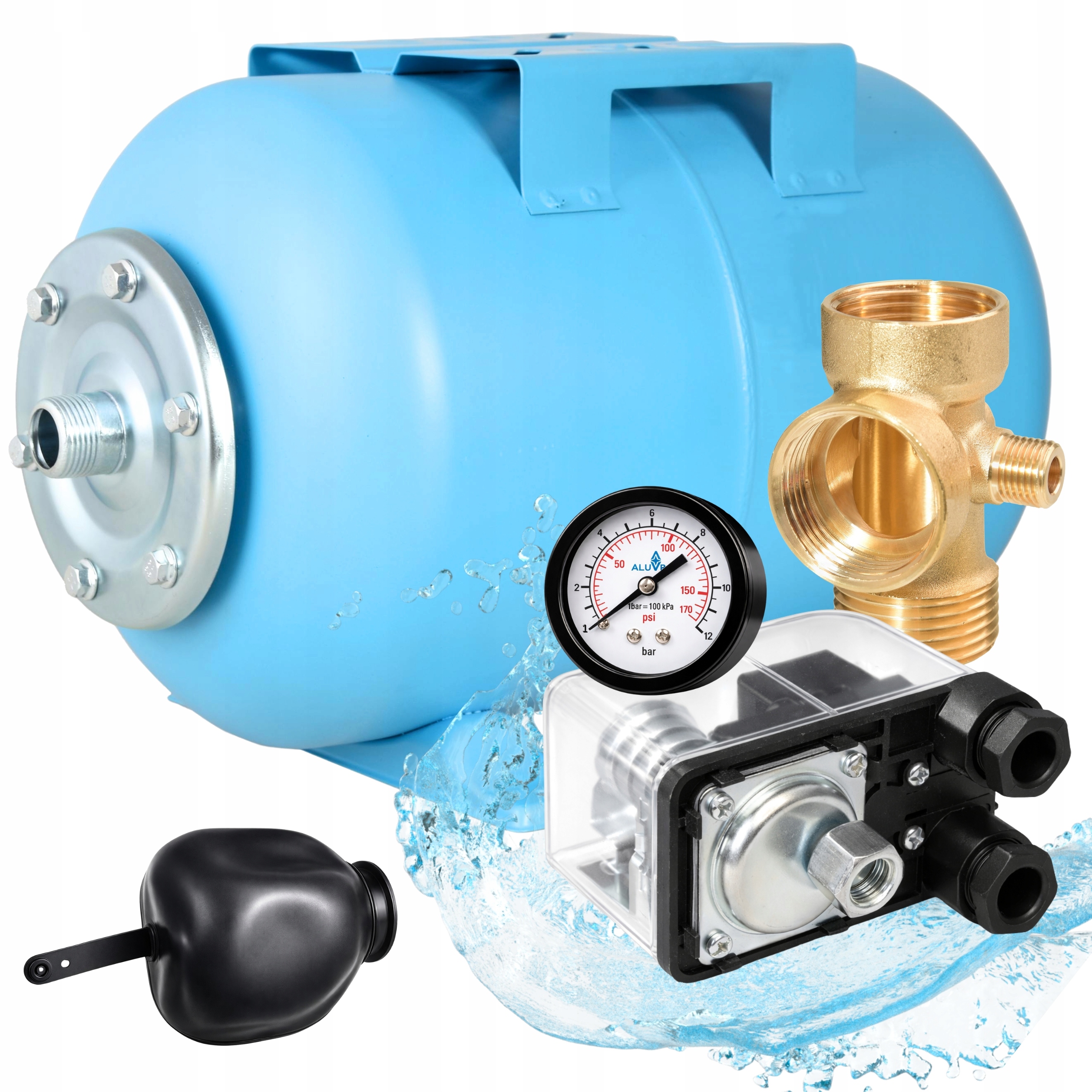 Komplet S Nádržou 50 L Príslušenstvo Manometer Presostat Trvalý Pre Hydrofor