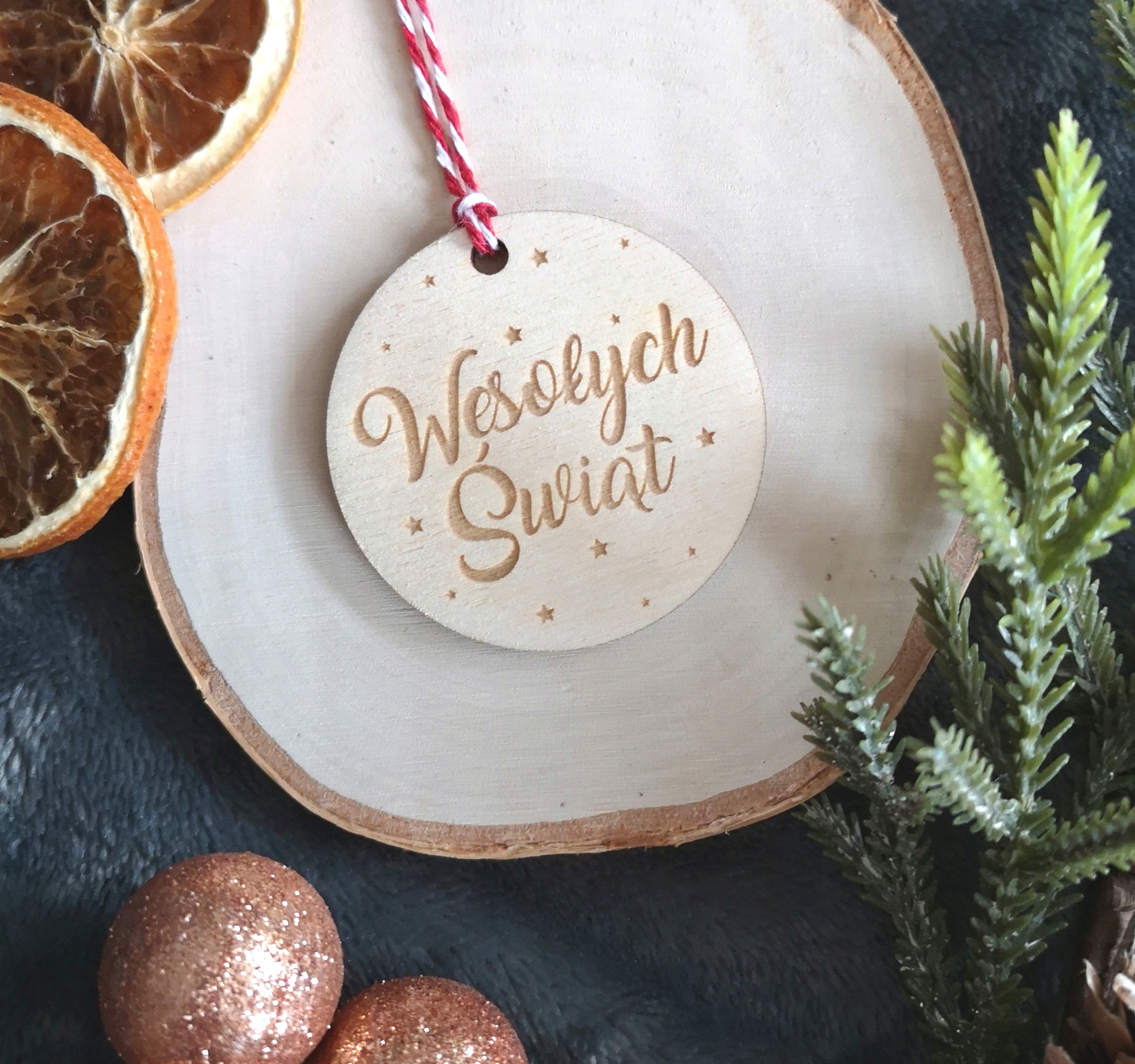 

Mini zawieszka do prezentu Wesołych Świąt 5 cm