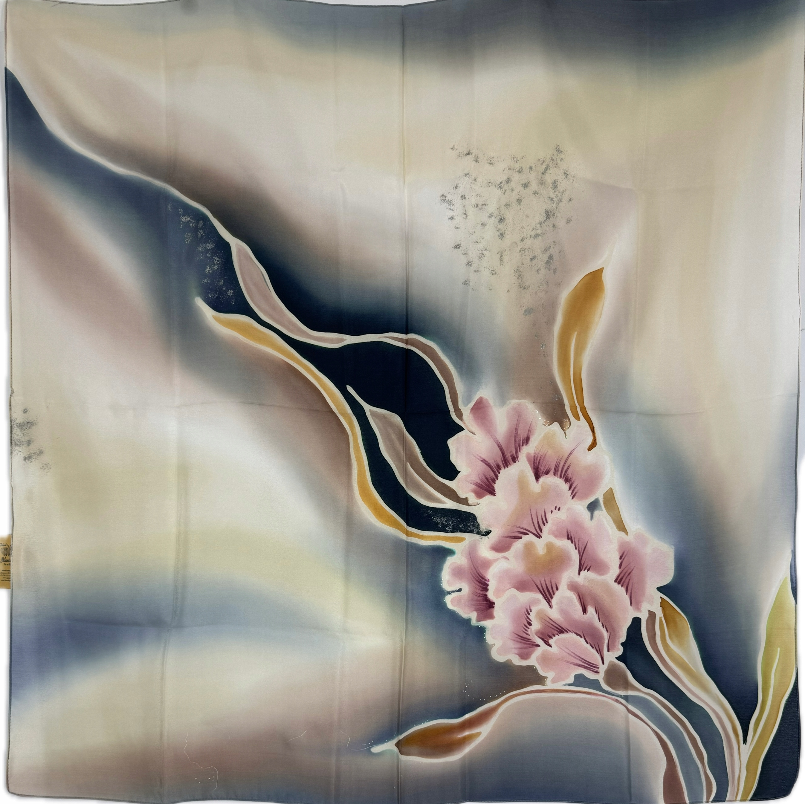 Milanówek Šátek hedvábí polský hortenzie růžový 90x90