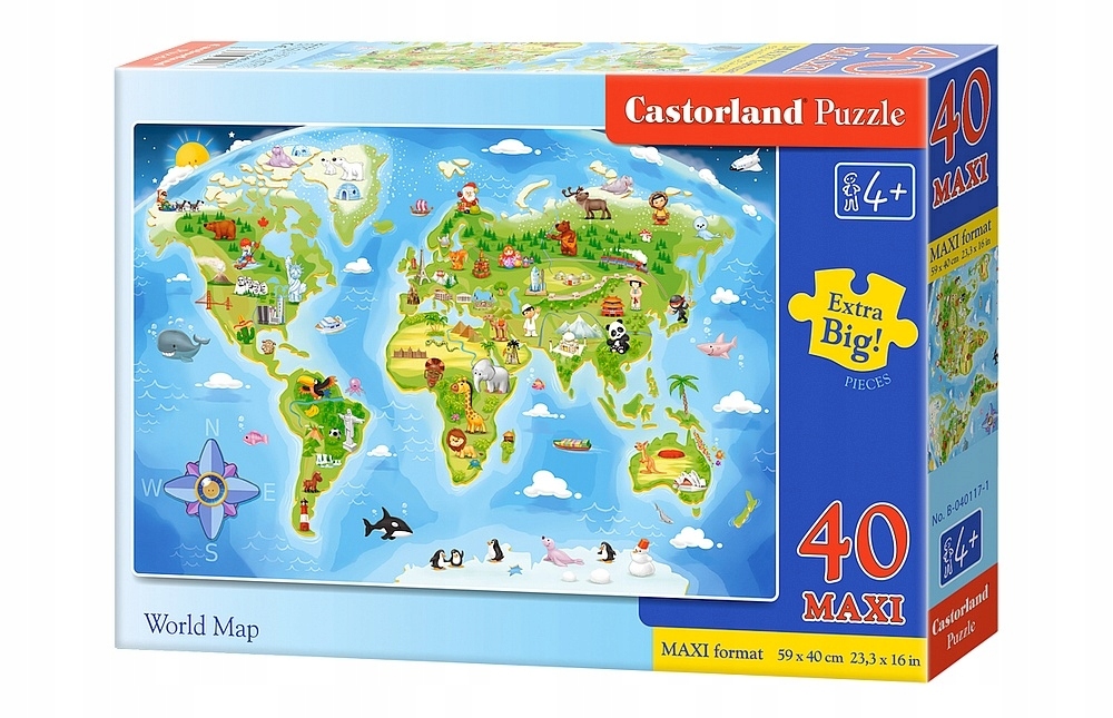 Puzzle MAXI 40 el. Castorland Mapa Świata