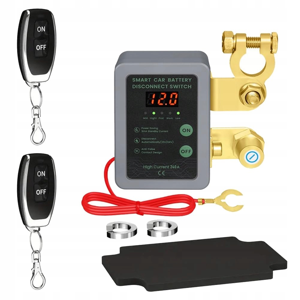Zdalny Automatyczny Wyłącznik Odłącznik Akumulatora 12V 240A 2X Pilot