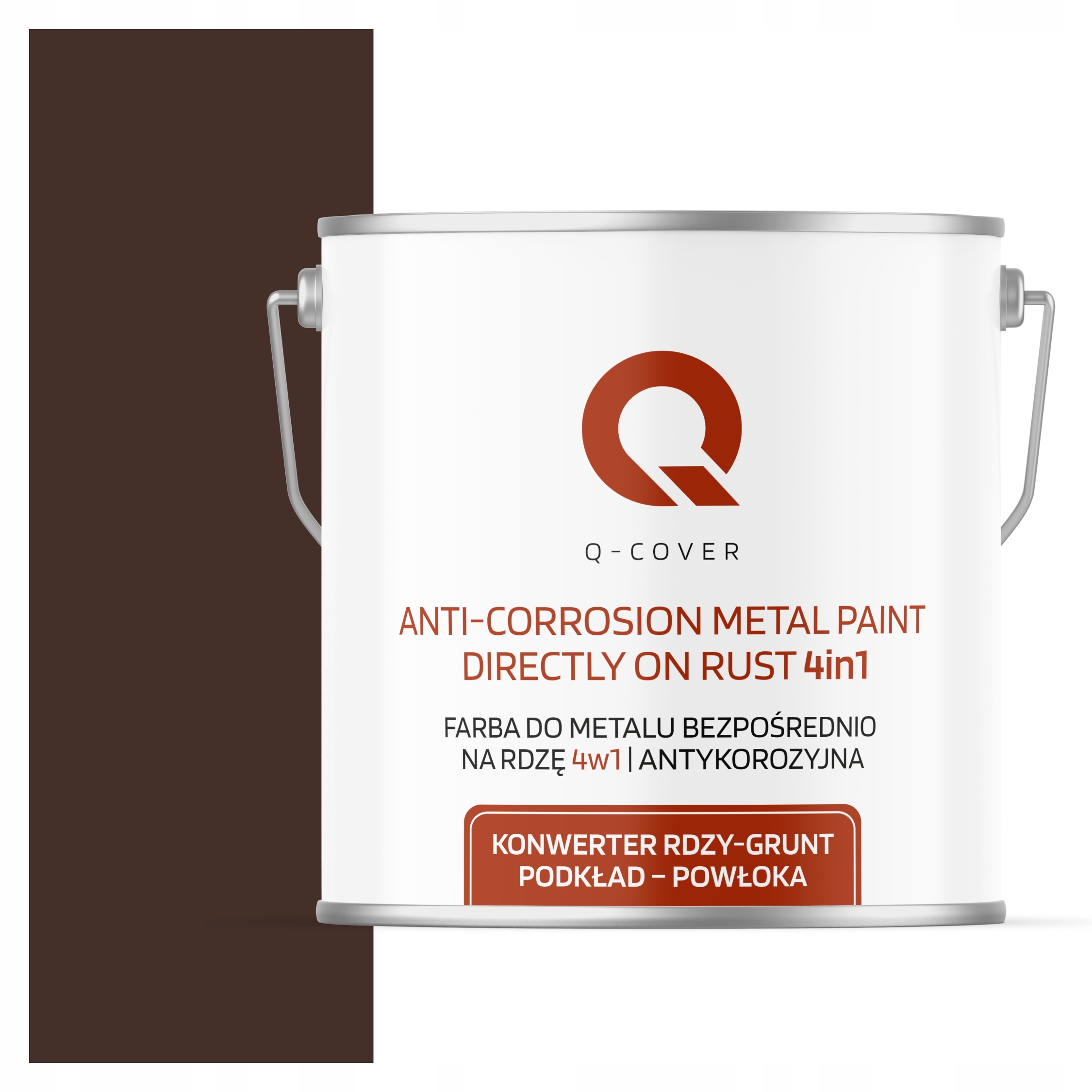 Farba Na Kov Na Hrdzu Oceľ Plech 4v1 Čokoládová Hnedá Ral 8017 Satén 5L