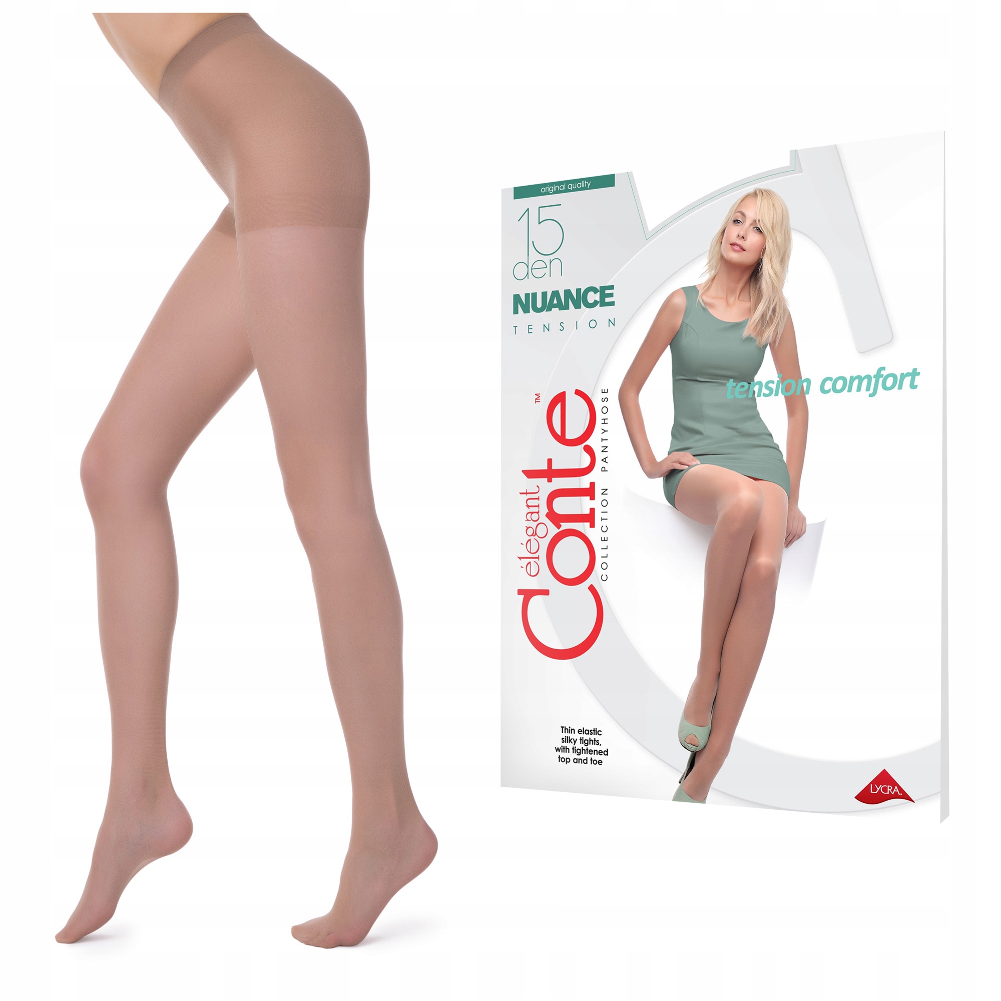 

Rajstopy Lycra Conte Nuance 15 den Beige 3 matowe