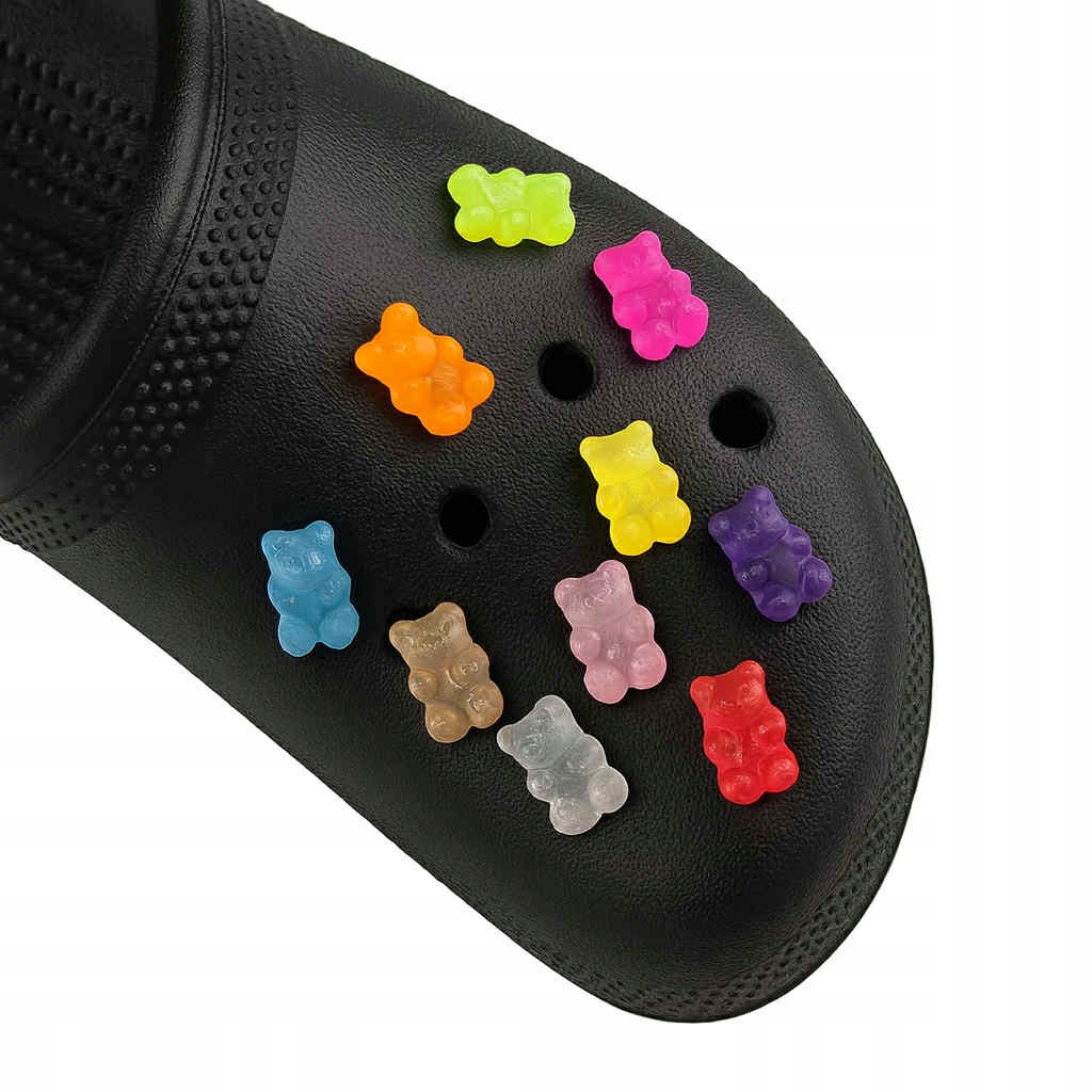 Připínací spona na boty Crocs Crocs 10 vložek – svítící Haribo medvídci