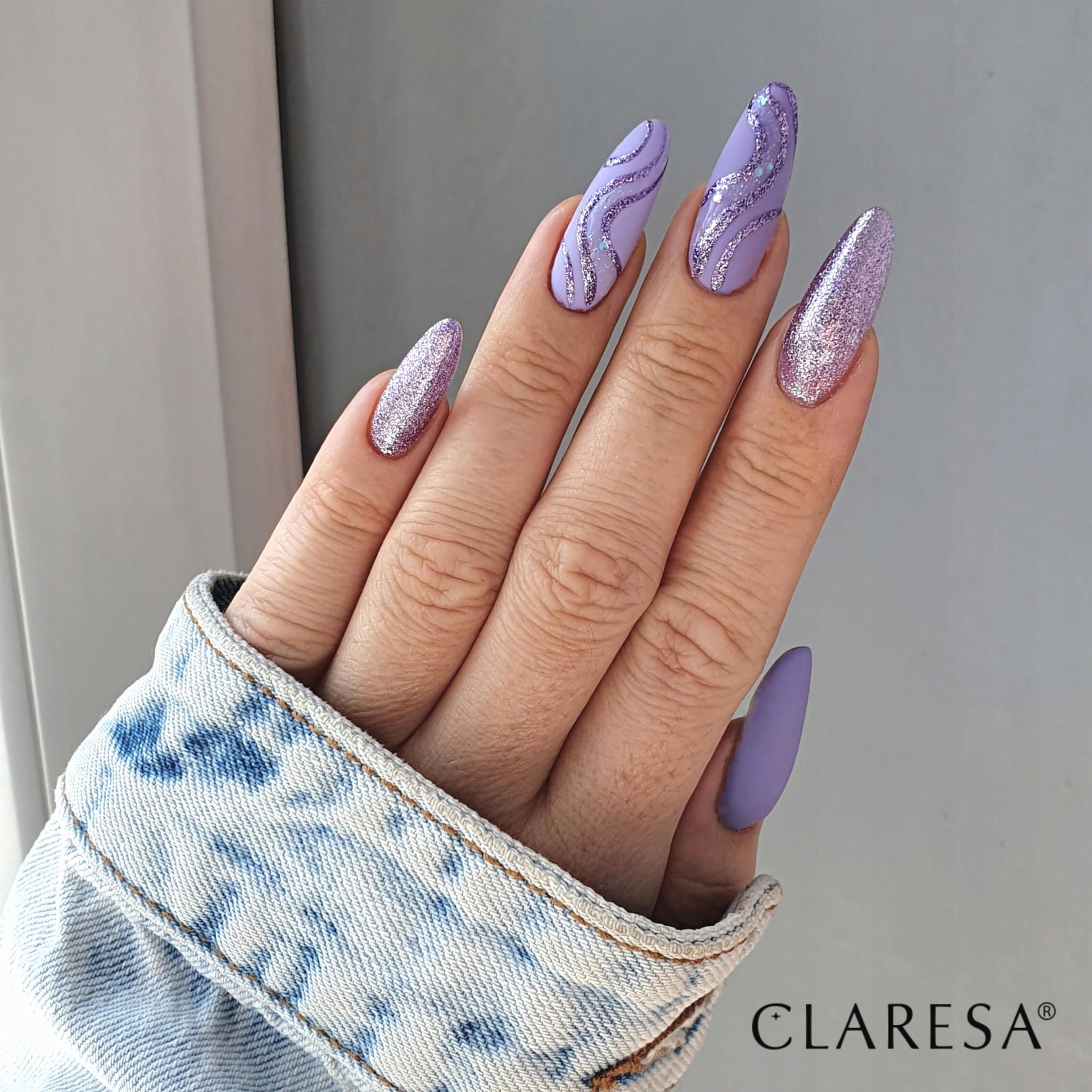 CLARESA LAKIER HYBRYDOWY FIOLETOWY BROKAT 5ml FULL GLITTER 6 Pojemność 5 ml