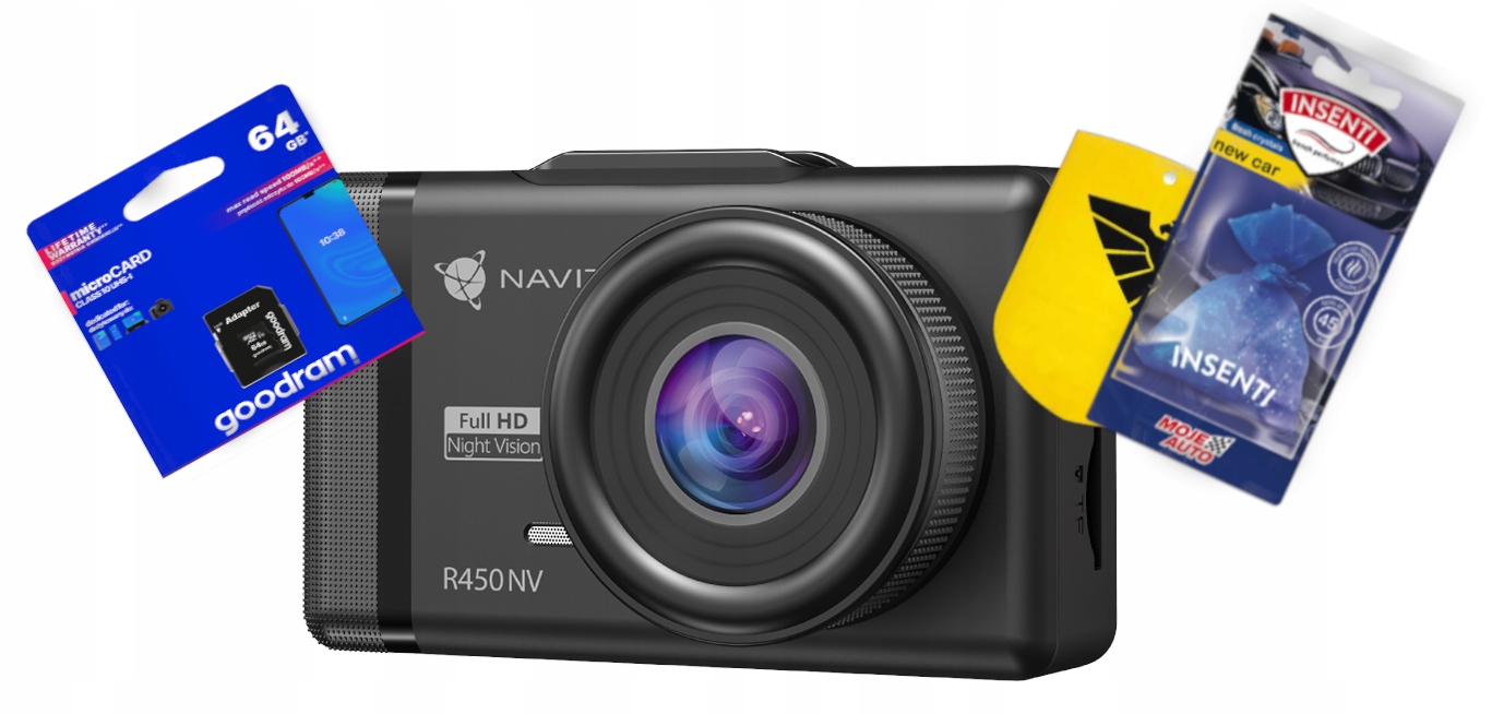 Wideorejestrator Navitel R450 NV + Karta Pamięci 64GB i Zapach