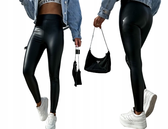 DOPASOWANE KLASYCZNE skórzane legginsy L/XL 906 • Cena, Opinie - Allegro