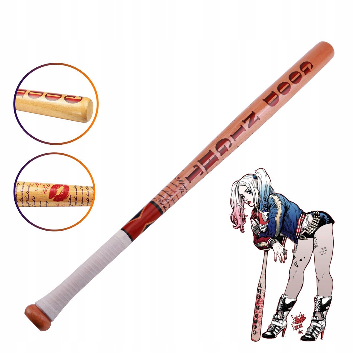 Baseballová Pálka Harley Quinn Legion Sebevrahů 84 CM Dřevo
