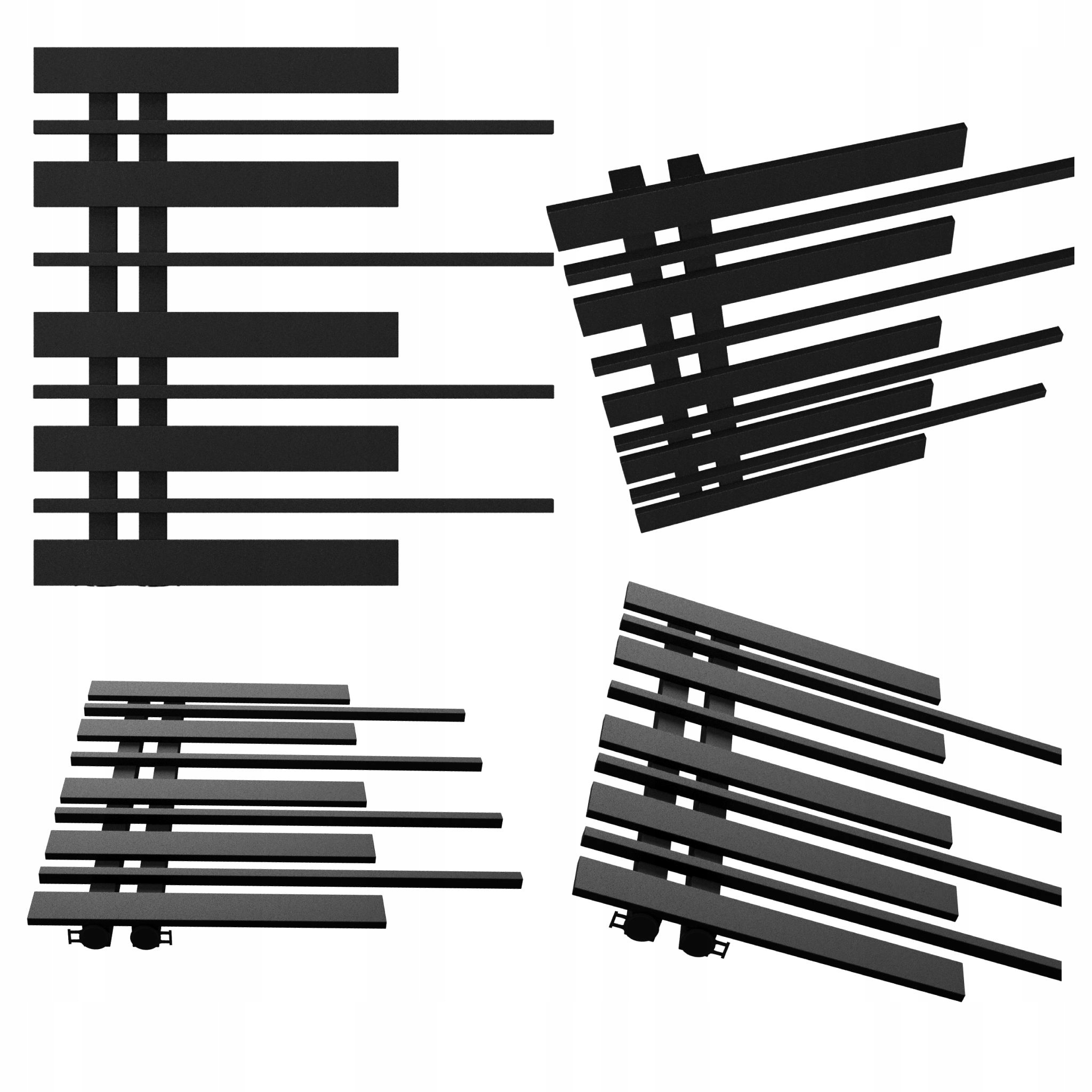 Dekorativní radiátor Piano Levý 585x570 Černá Struktura