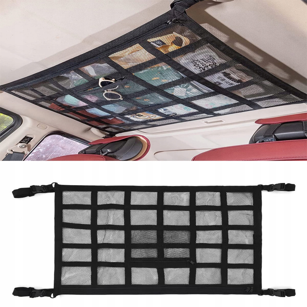 Siatka do przechowywania ładunków pod sufitem samochodowym 90x65cm 30siatek Producent bez marki