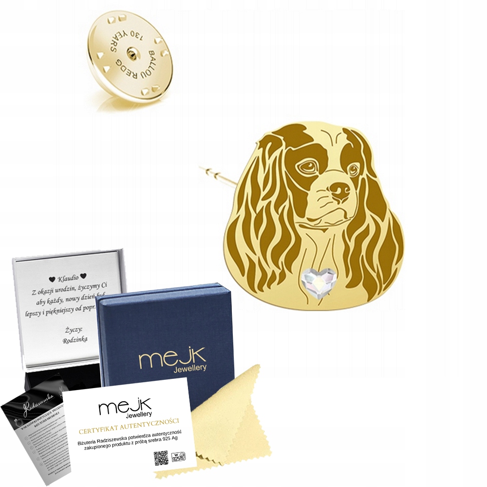 Odznak Zlatá Cavalier King Charles Spaniel 925 Šperky Dedikace Bonus