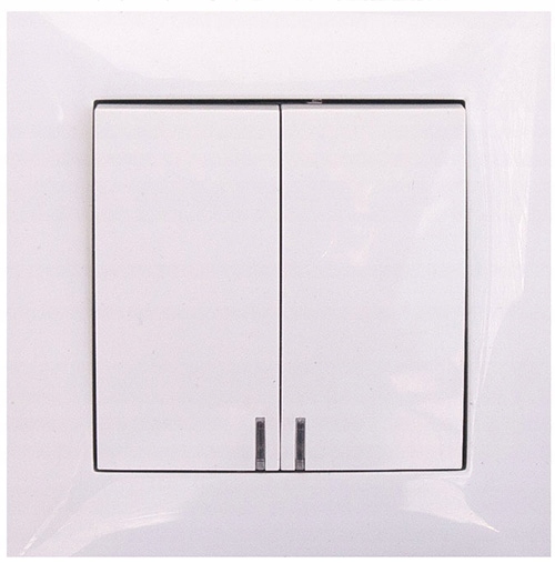 WESA LC-04 WŁĄCZNIK PODWÓJNY Z PODŚWIETLENIEM