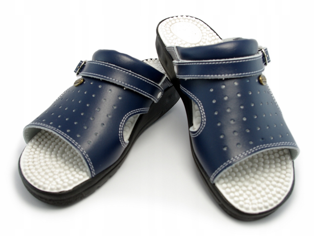 MEDYCZNE KLAPKI SKÓRZANE - FAKIRKI - GRANAT roz.39 Rozmiar 39